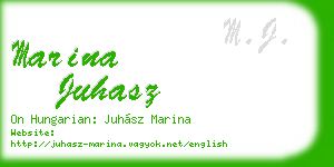 marina juhasz business card